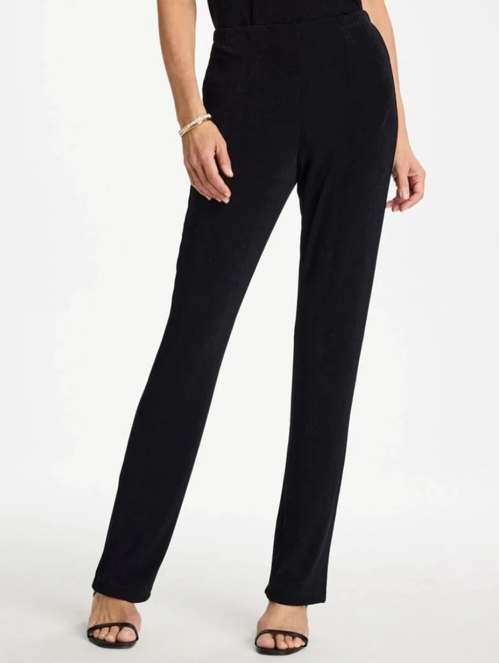 Chico's Travelers No Tummy Petite Black Wide-Leg Pull-On Pants